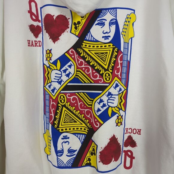 Hard Rock Hotel & Casino Biloxi white zip Hoodie size L Queen of Hearts Graphic - Picture 8 of 16